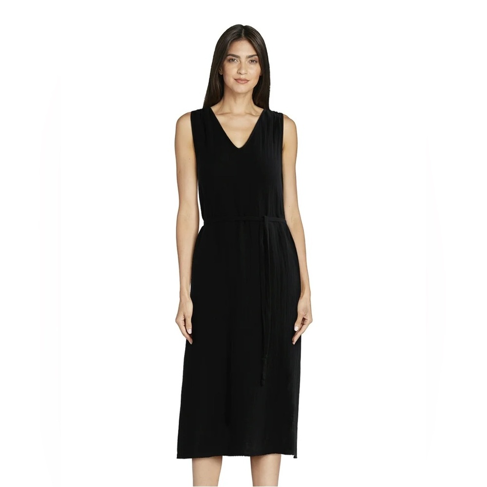 Simply Vera Vera Wang Black Sleeveless Tie Waist Maxi Dress - Size M